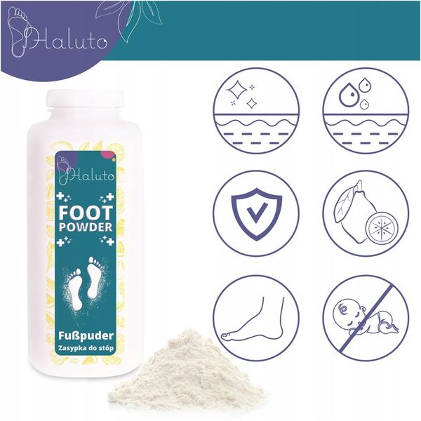 Talk puder do stóp i obuwia na nadmierną potliwość zestaw 3 szt. HALUTO zdjęcie 2