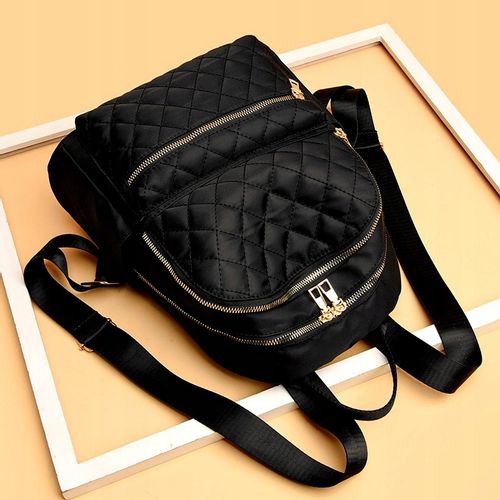 Plecak Czarny Wodoodporny Pikowany Damski Pojemny na Arena.pl