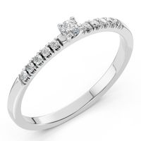 pierścionek z białego srebra 925 z diamentem (brylantem) 0,17 ct lab
