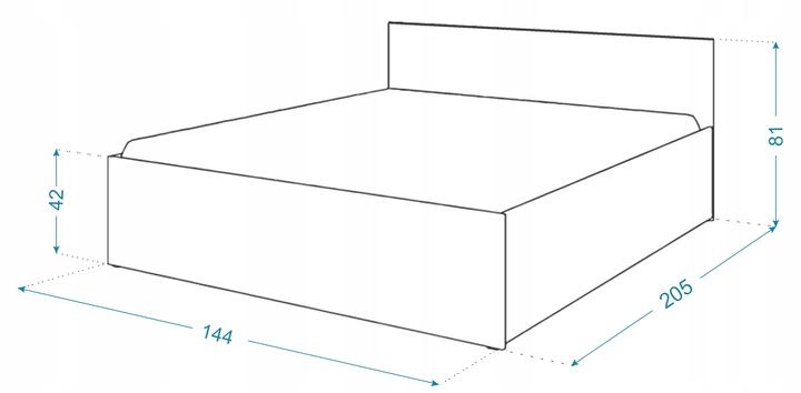 Łóżko 140x200 stelaż + materac PANAMA DM zdjęcie 2