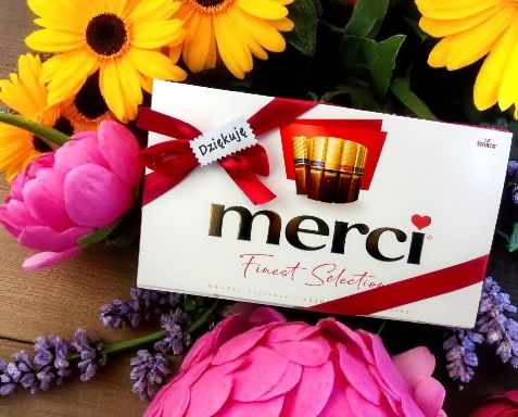 Podziękowanie dziękuje Bombonierka Merci 400g Storck prezent czekoladki na Arena.pl