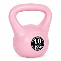 KETTLEBELL KETTLE 10 KG DO ĆWICZEŃ HANTLA KULA FITNESS RÓŻOWY