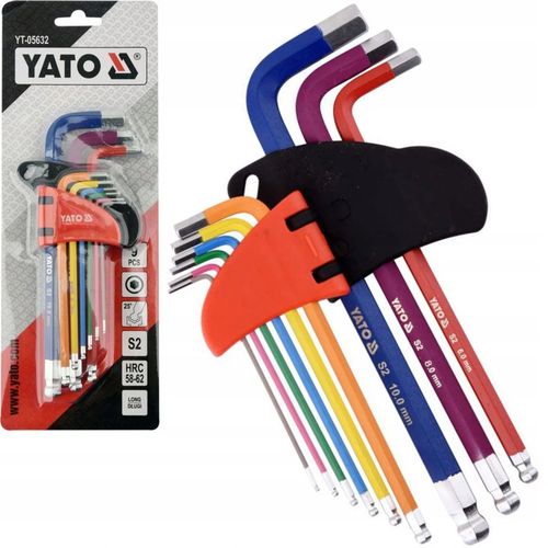 YATO ZESTAW KLUCZE IMBUSOWE TORX + IMBUS Z KULKĄ DŁUGIE T10-T50 1,5-10 18sz na Arena.pl