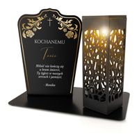 Znicz LAMPION solarny METALOWA podstawka dla OJCA