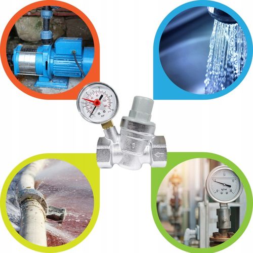 REDUKTOR CIŚNIENIA WODY Z MANOMETREM 1'' DN25 REGULATOR 1,5-6,5 BAR DAMIX na Arena.pl