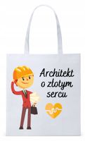 Dla Architekta Na Prezent Torba Eco Biała Shopper Z Nadrukiem Ze Zdjęciem