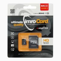 IMRO karta pamięci microSD 64GB 100MB/s class 10 UHS I z adapterem SD