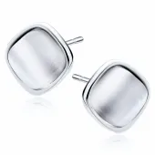 KWADRATOWE RODOWANE SREBRNE KOLCZYKI WKRĘTKI ULEKSYT KWADRAT SREBRO 925