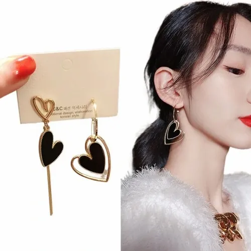 Asymetryczne Serce Kolczyki Wiszące damskie na Arena.pl
