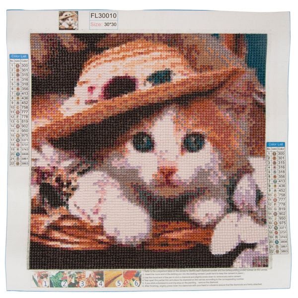 HAFT DIAMENTOWY KOTEK KOT MALOWANIE DIAMENTAMI 3D zdjęcie 2