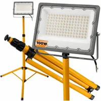 Halogen LED Naświetlacz Reflektor 100W IP65 PREMIUM + Statyw Budowlany