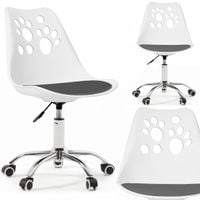 Ergonomiczny fotel obrotowy krzesło biurowe dla dzieci biało szare