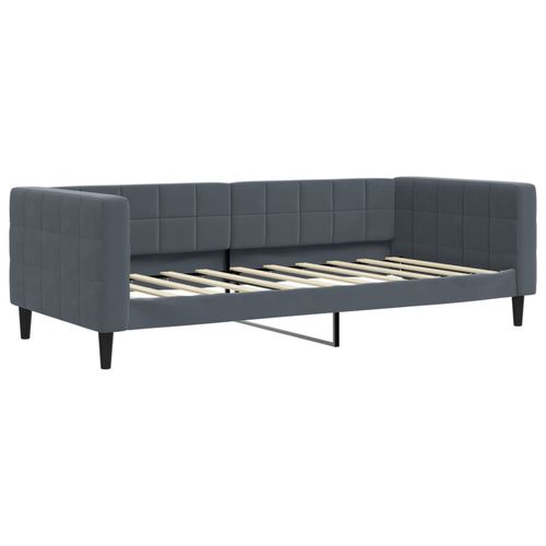 Sofa z materacem do spania, ciemnoszara, 90x190 cm, aksamit na Arena.pl
