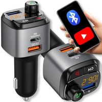 TRANSMITER SAMOCHODOWY FM BLUETOOTH ZESTAW GŁOŚNO MÓWIĄCY ŁADOWARKA QC 3.0