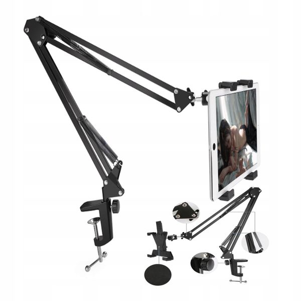 MOCNY UCHWYT NA TABLET GSM DO BIURKA ŁAMANE RAMIE zdjęcie 3