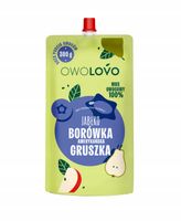 Owolovo MUS OWOCOWY XXL - JABŁKO BORÓWKA AMERYKAŃSKA GRUSZKA aż 300g !!!