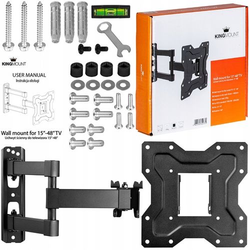 OBROTOWY UCHWYT DO TELEWIZORA LCD WIESZAK TV RUCHOMY 15-48 CALI KingMount na Arena.pl