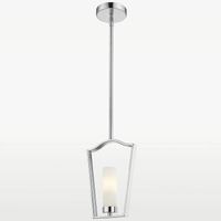 Wisząca lampa salonowa Dublin szklana tuba w ramce chrom