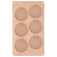 Forma do ciastek silikonowa beżowa kwiatek 30x17,5x3 cm