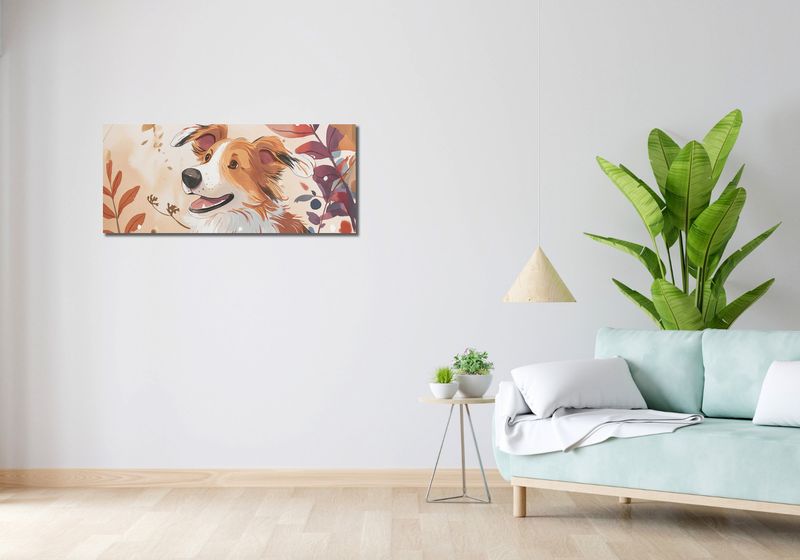 Obraz 100x40cm Collie Jesienną Porą zdjęcie 2