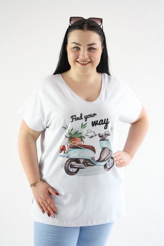 Bluzka Cekinowy skuterek Juno Biała UNI na Arena.pl