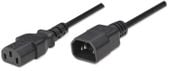 PRZEDŁUŻACZ KABEL ZASILAJĄCY MANHATTAN  IEC320 C14 NA C13 10A 1M CZARNY 352673