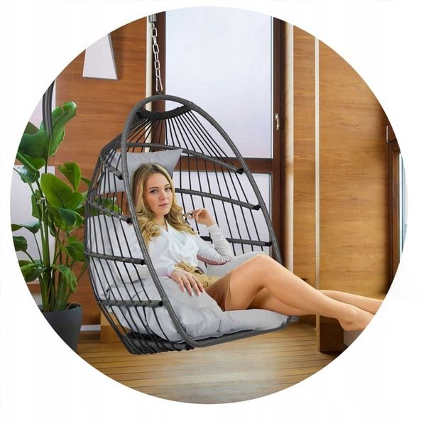 FOTEL OGRODOWY WISZĄCY + GRATIS SZARE PODUSZKI zdjęcie 15