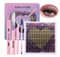 RZĘSY BONDINGOWE ZESTAW STARTOWY RZĘSY DIY 120 KĘPEK D CURL CLUSTER LASHES