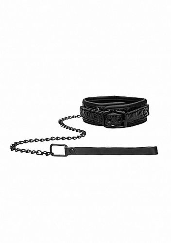 luxury collar with leash - black na Arena.pl