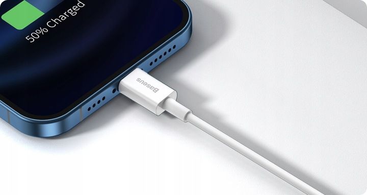 BASEUS KABEL PRZEWÓD USB LIGHTNING DO IPHONE 2.4A BEZPIECZNY MOCNY 1M zdjęcie 2