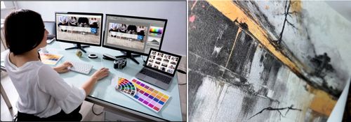 Fototapeta PREMIUM STRUKTURA ZMYWALANA tapeta autobus z świecącymi neonami na Arena.pl