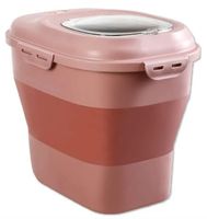 DUŻY POJEMNIK NA KARMĘ DLA PSA SKŁADANY SILIKON RÓŻOWY