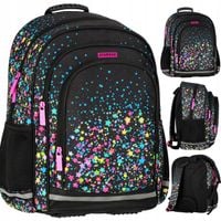 PLECAK SZKOLNY TORNISTER DLA DZIEWCZYNKI CZARNY W GWIAZDKI GWIAZDY GALAXY