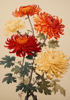 Plakat 21x29,7cm Tańczące Chryzantemy