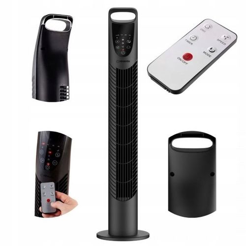 Wentylator Wiatrak Kolumnowy Obrotowy + PILOT Revento Zephyr Black Czarny na Arena.pl