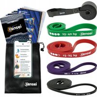 ZESTAW 4 GUM POWER BAND + UCHWYT, Taśmy do Ćwiczeń Oporowych, Podciągania