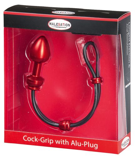 malesation cock grip with alu plug large, red na Arena.pl