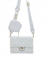 Victoria J. - torebka listonoszka portfelik pikowana biały VJ-952