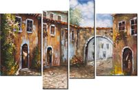 130CM 85 OBRAZ 4 ELEM UROKLIWA ULICZKA ŚCIENNY