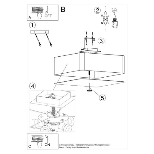 Plafon LOKKO 45 biały na Arena.pl