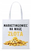 Torba Biała Eco Shopper Dla Marketingowca Prezent Z Nadrukiem Ze Zdjęciem