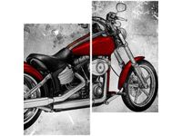 60X60CM CZERWONY MOTOCYKL DWU OBRAZ ŚCIAN