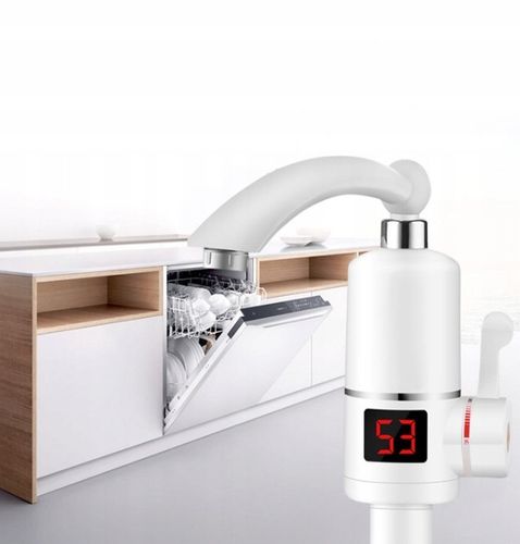 PRZEPŁYWOWY PODGRZEWACZ DO WODY ELEKTRYCZNY LCD FLEX OBROTOWY KRAN 3000W na Arena.pl