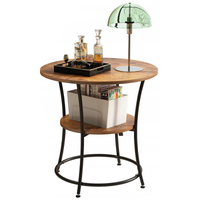 Stolik kawowy okrągły do salonu z półką loft 55 cm