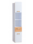 Nowoczesny Regał Słupek 2D1SZ Biały 35 cm LONER DL 3 kolory