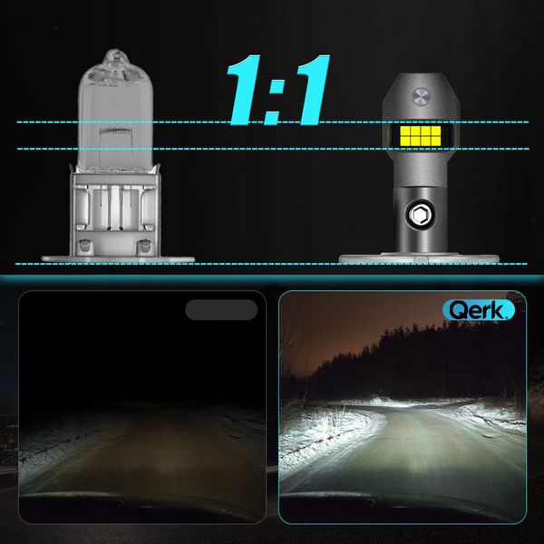 ŻARÓWKI LED H3 QERK 1 DO 1 WIĘCEJ ŚWIATŁA CAN RETROFIT DOPASOWANE zdjęcie 3