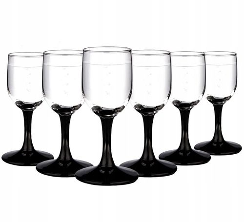 Kieliszki komplet do wódki Altom Design Onyx czarne nóżki 35 ml 6 sztuk na Arena.pl