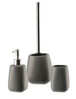 Zestaw komplet łazienkowy 3-elementowy PASTELLO ceramika szary matowy