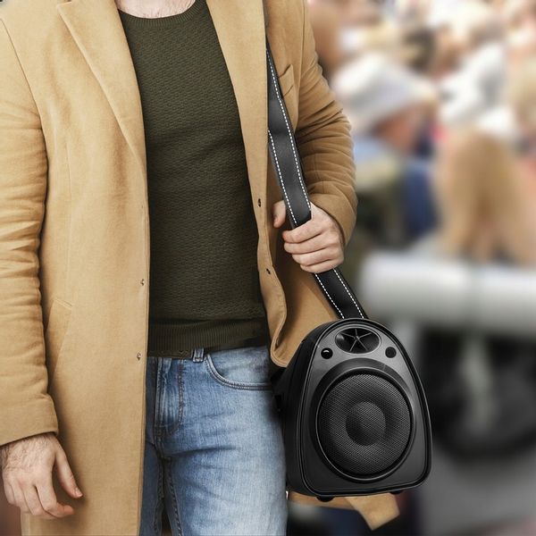 Głośnik przenośny BT USB FM MIKROFONY LED LATARKA zdjęcie 7