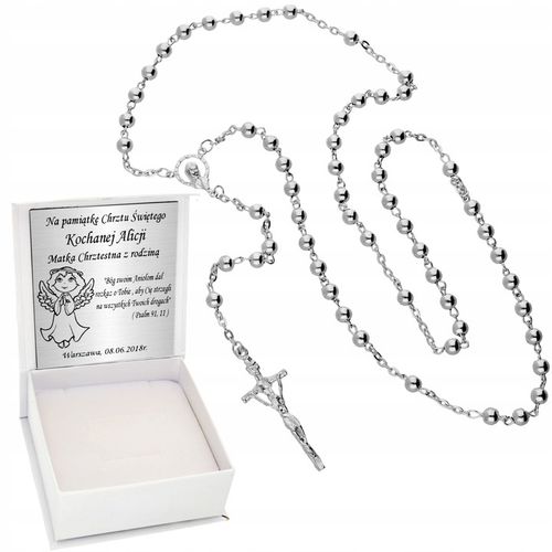 Srebrny Różaniec 925 Chrzest Komunia Grawer na Arena.pl